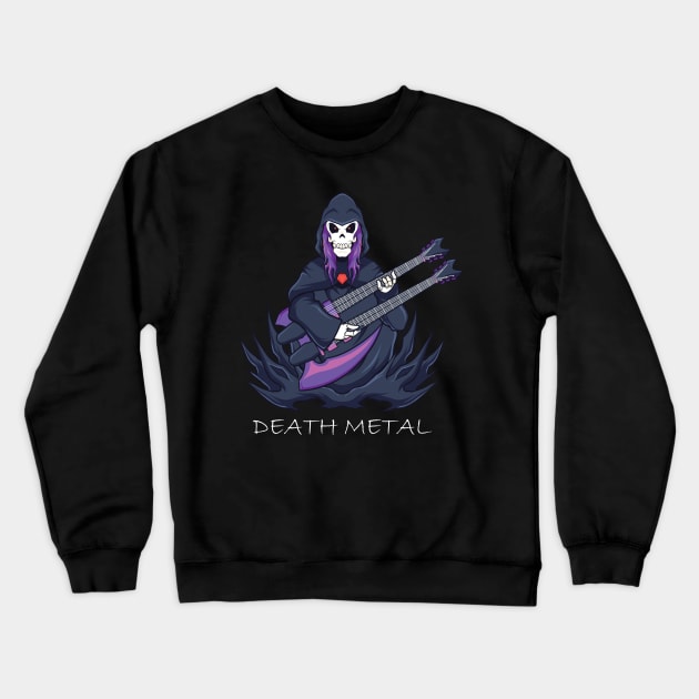 Death Metal twin guitar white Crewneck Sweatshirt by Center stage prints